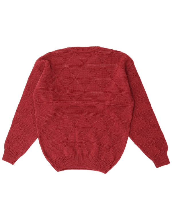 Vintage Herren Pullover mit Rundhalsausschnitt IT 48/50 Medium Maroon Argyle/Diamant