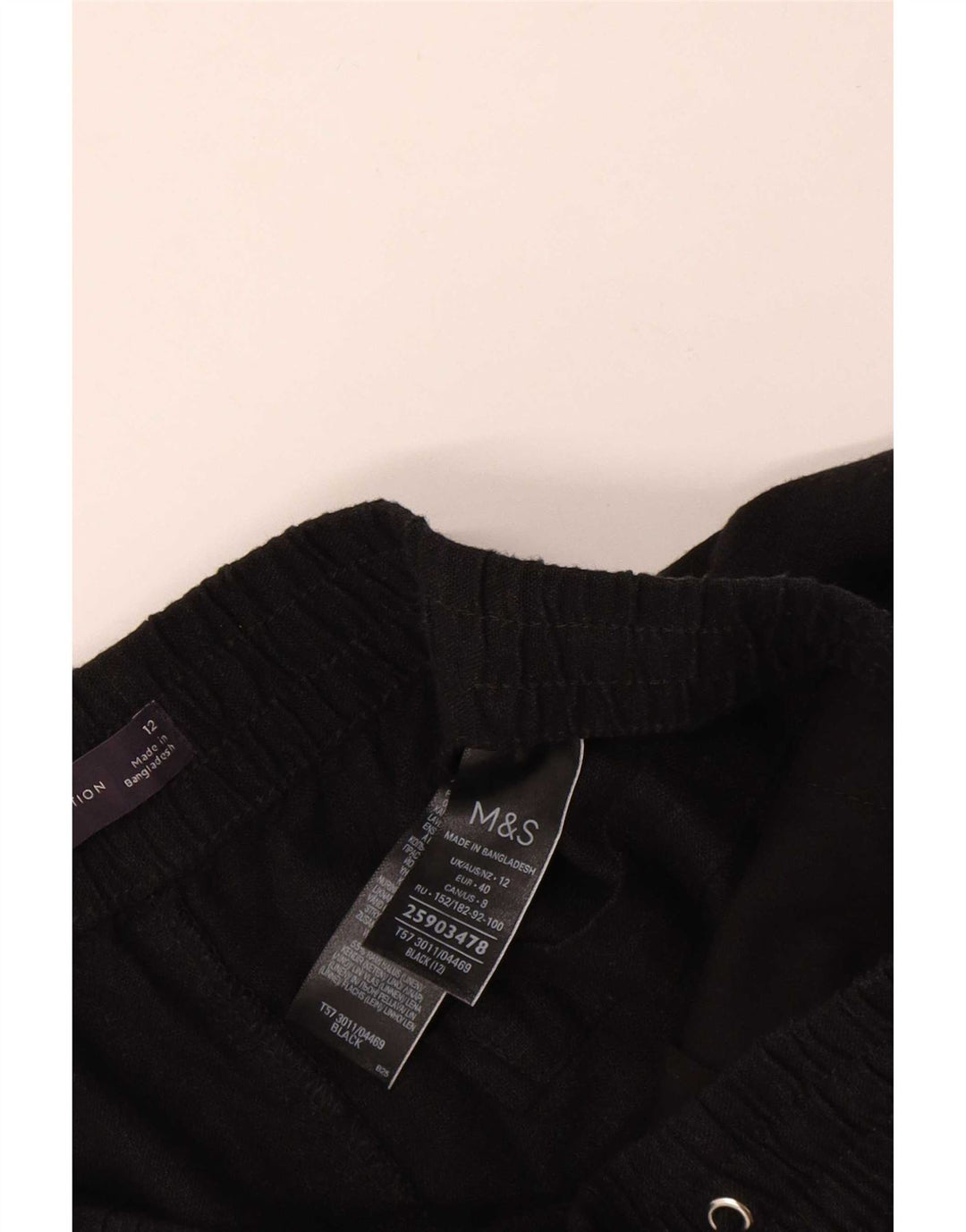 Marks & Spencer Damen Chinoshorts UK 12 Medium W30 Schwarzes Leinen