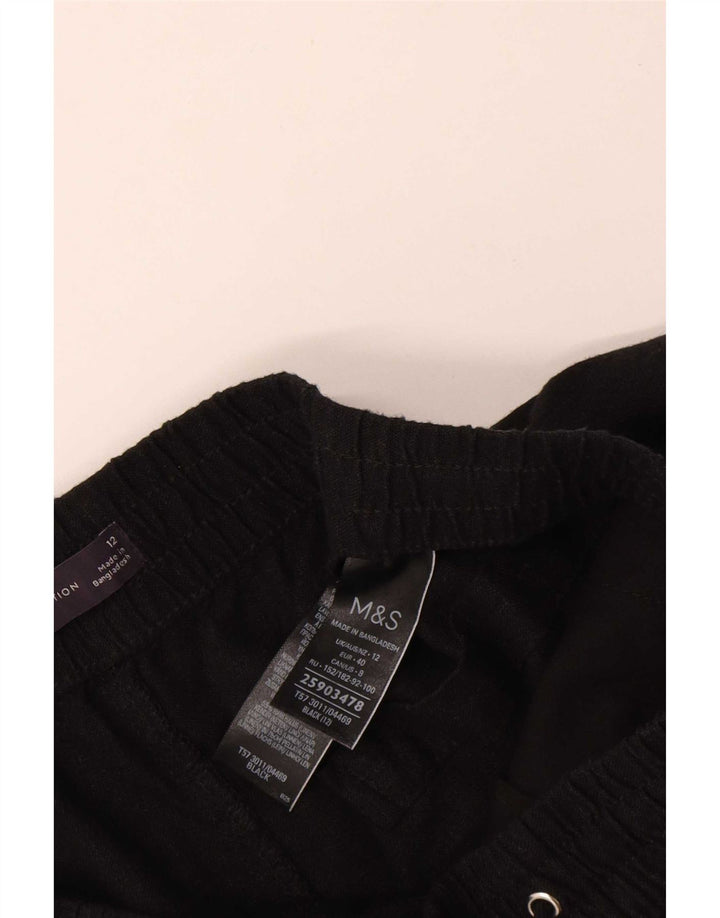 Marks & Spencer Damen Chinoshorts UK 12 Medium W30 Schwarzes Leinen