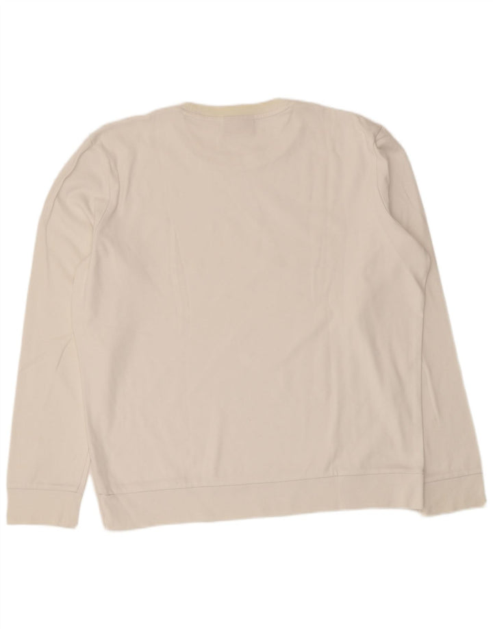 Hugo Boss Herren-Sweatshirt mit Grafik, XL, weiße Baumwolle