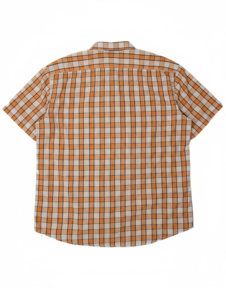 CAMEL ACTIVE Mens Regular Fit Short Sleeve Shirt XL Orange Check Cotton