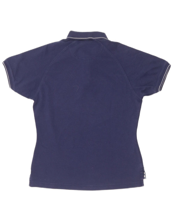Adidas Damen Poloshirt UK 12 Medium Marineblau Baumwolle