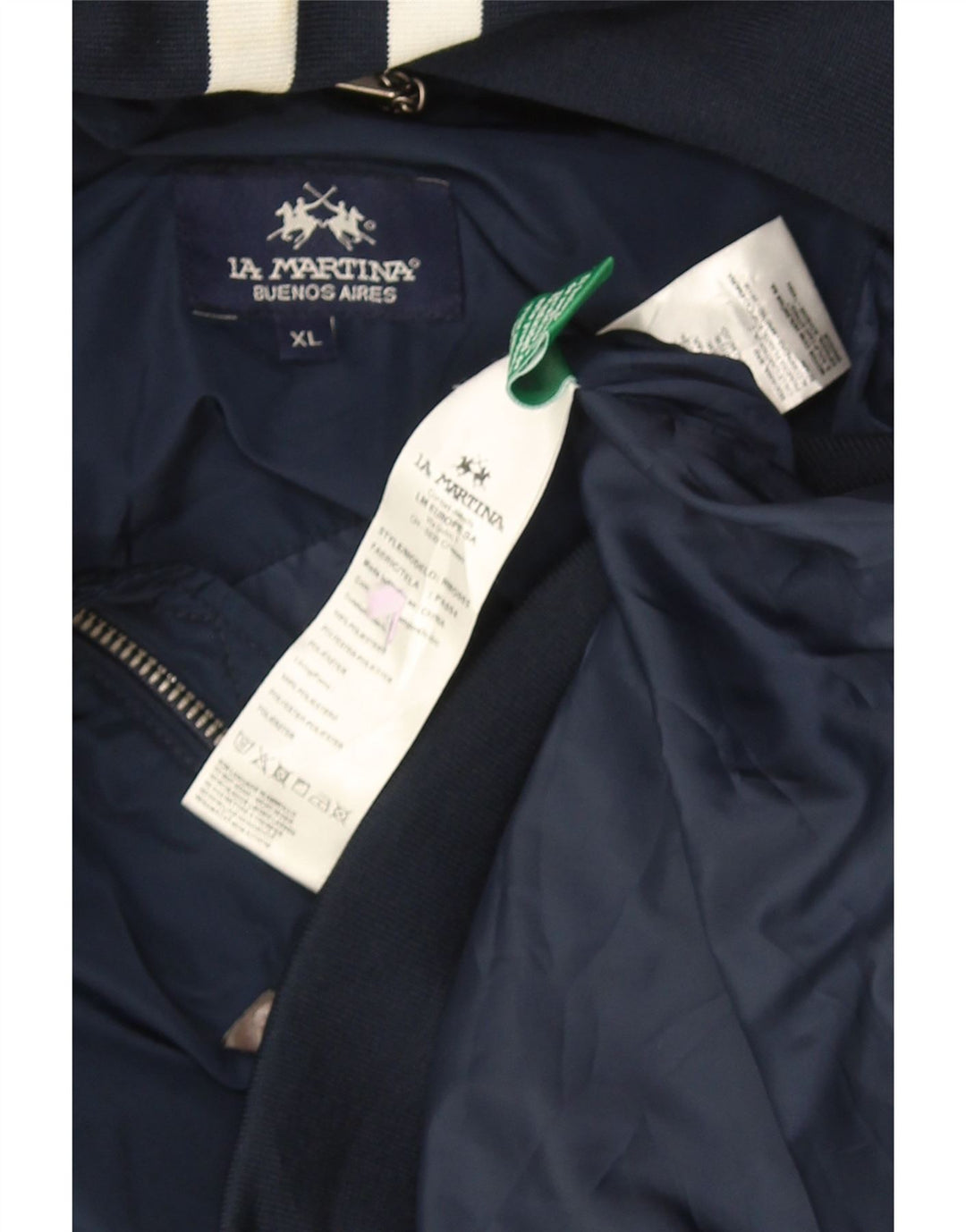 La Martina Herren Bomberjacke UK 42 XL Marineblau Polyester