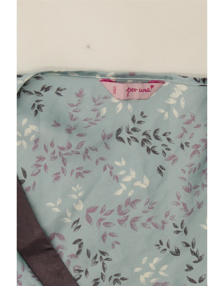 MARKS & SPENCER Womens Sleeveless Maxi Dress UK 12 Medium Blue Floral Vintage Marks & Spencer and Second-Hand Marks & Spencer from Messina Hembry 
