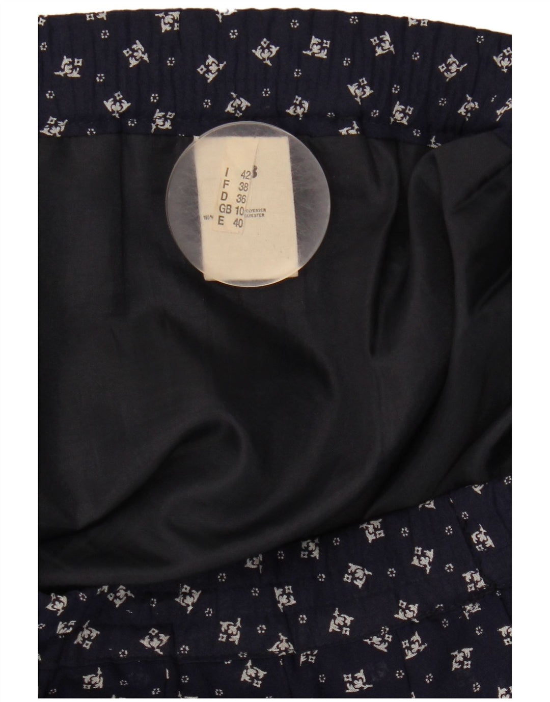 GVB Damen-A-Linien-Rock, UK 10, Größe S, W34, Marineblau, Blumenmuster, Polyester