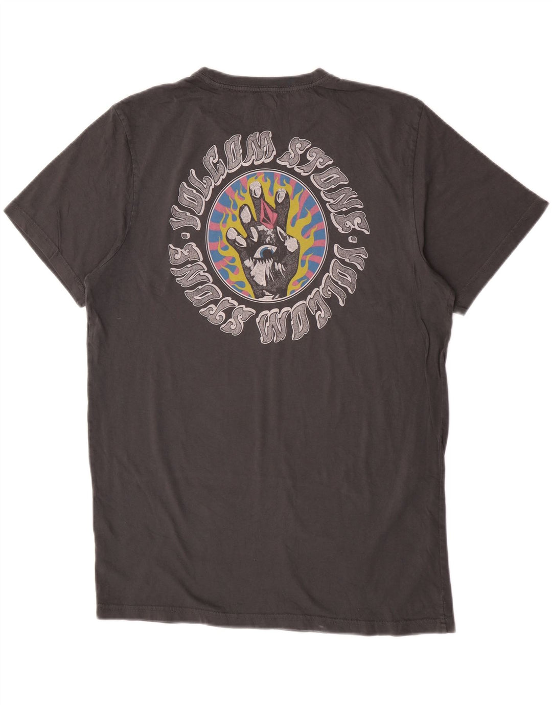 Volcom Herren Modern Fit Graphic T-Shirt Top Large Grau Baumwolle