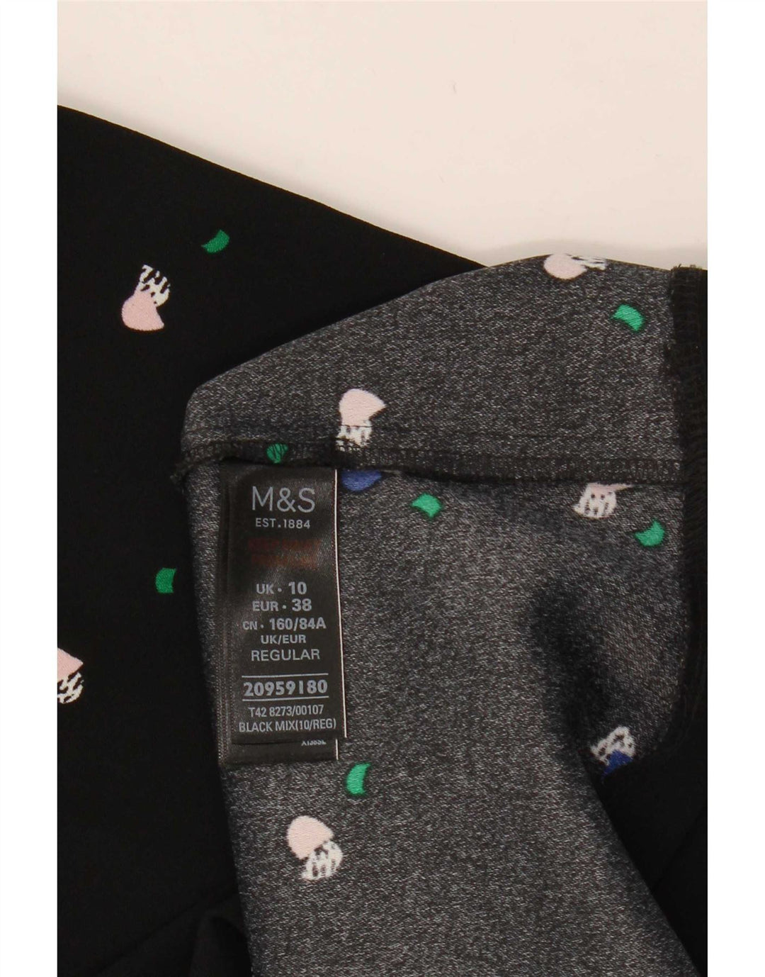 Marks & Spencer Damen-Kleid in A-Linie mit abstraktem Muster, Gr. 10, Schwarz