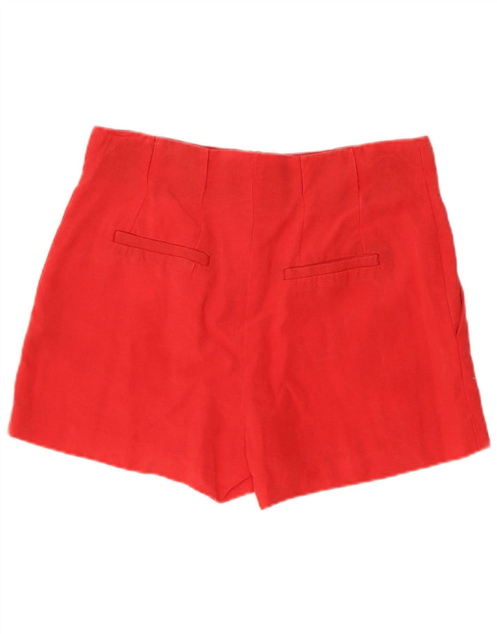 ZARA Womens Chino Shorts Medium W28  Red Lyocell