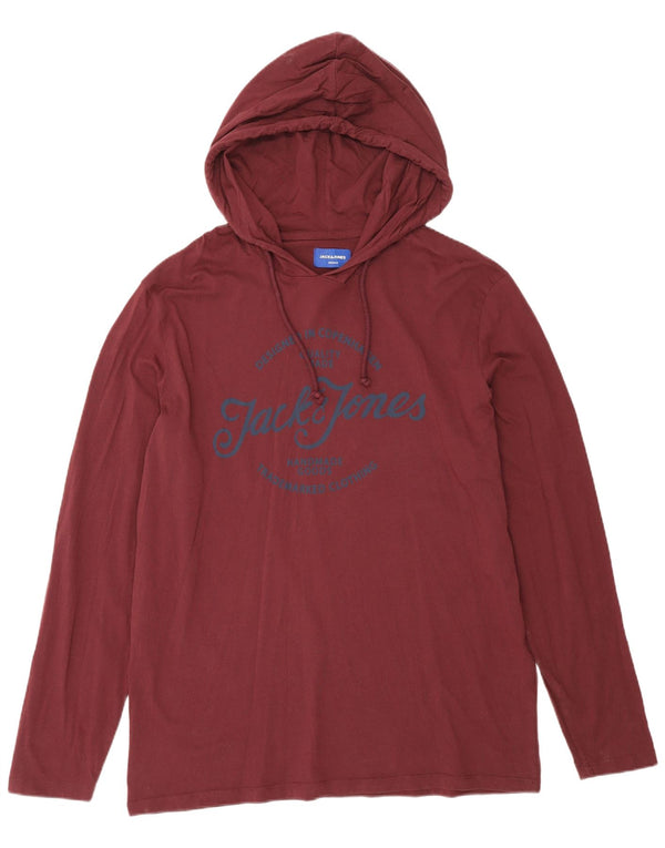 Jack & Jones Herren Kapuzenshirt mit Grafik, langärmelig, 2XL, Burgunderrot