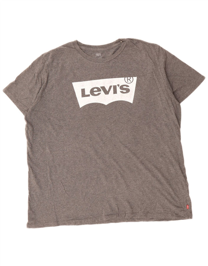 LEVI'S Herren-T-Shirt mit Grafik, 2XL, graue Baumwolle