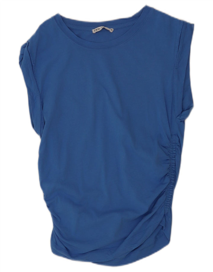 Ärmelloses Blusenoberteil für Damen von Zara, Gr. 40, Größe S, Blau
