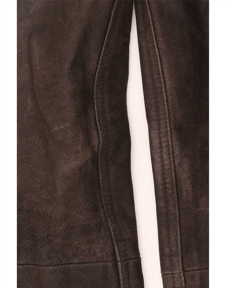 Vintage Herren gerade Lederhose W34 L32 Braun