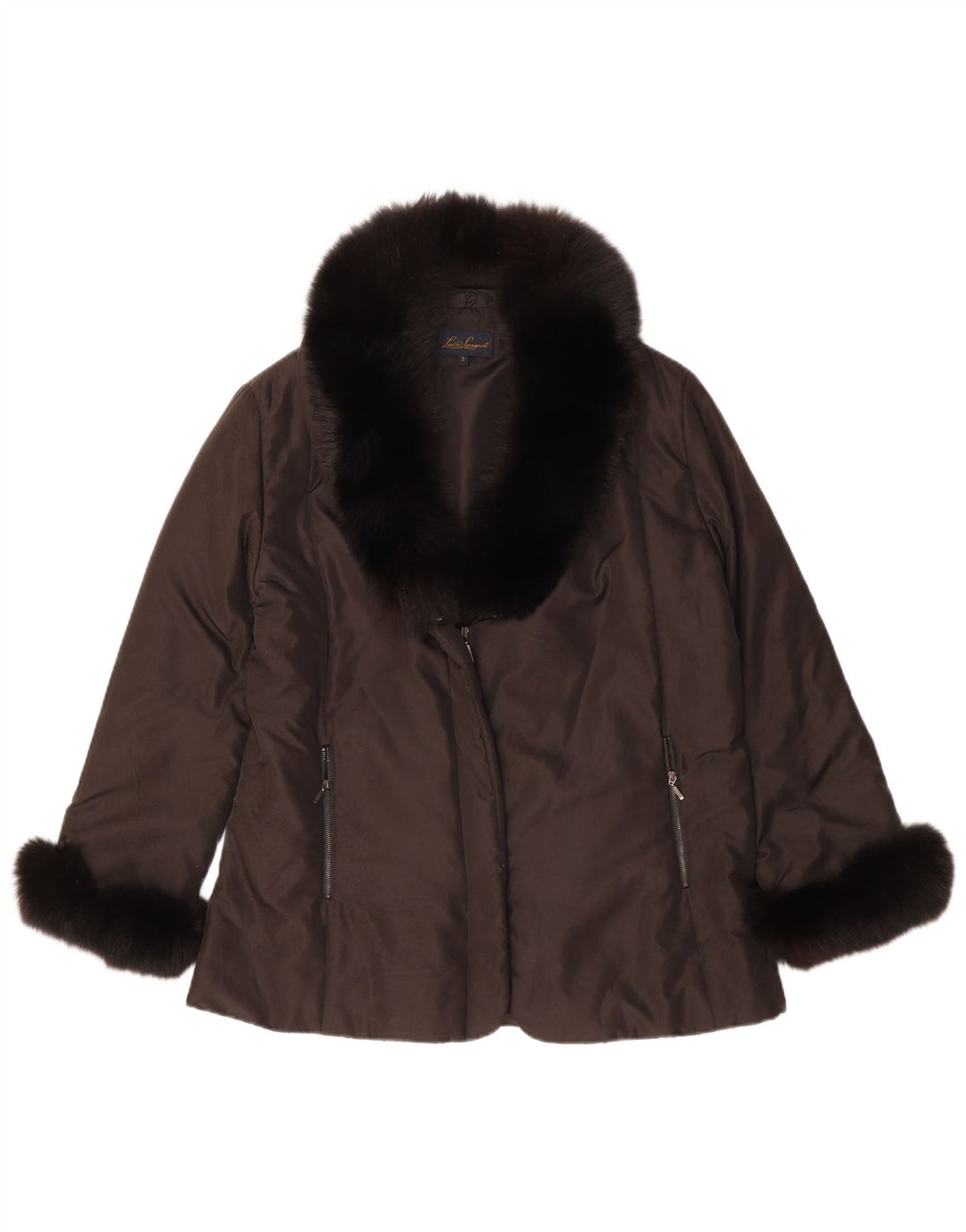 Luisa Spagnoli Damen Übergroße wattierte Jacke UK 10 Small Braun Polyester