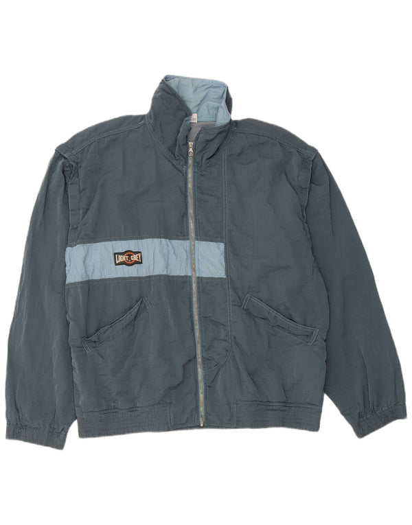 BELFE Herren-Trainingsanzugoberteil, UK-Größe 38, mittelblaues Colourblock-Polyamid