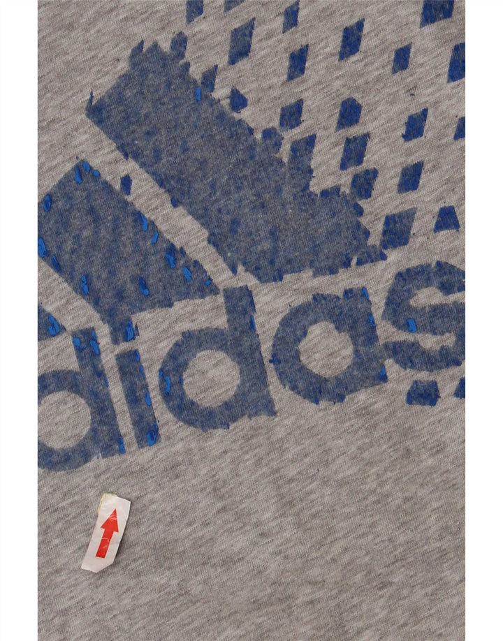 Adidas Jungen T-Shirt mit normaler Grafik, 13–14 Jahre, graue Baumwolle