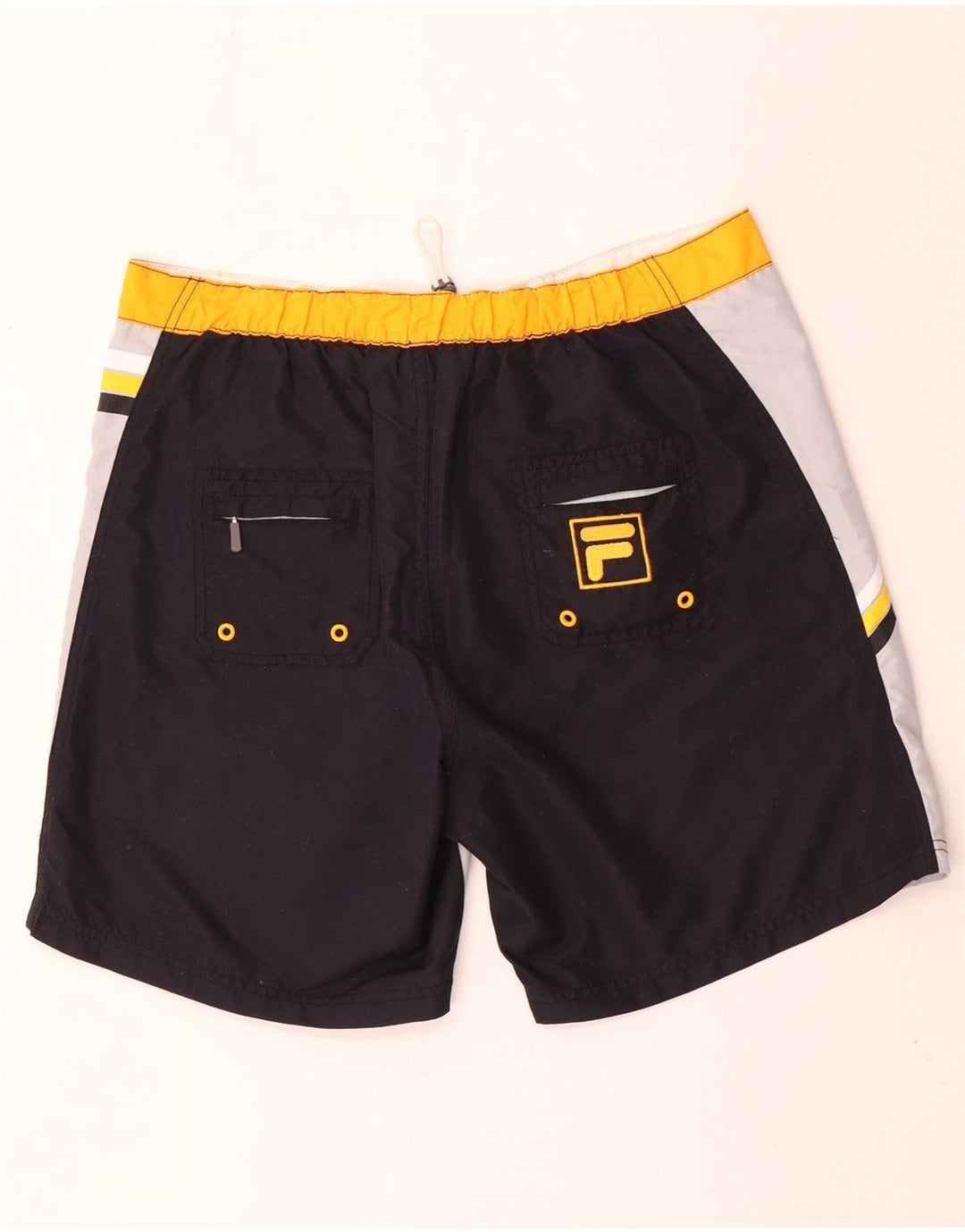 Fila Herren-Badeshorts mit Grafik, groß, graues Farbblock-Polyester