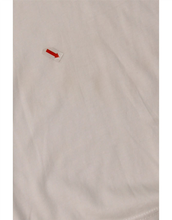 Tommy Hilfiger Damen Grafik-T-Shirt-Oberteil UK 14 Mittelweiß