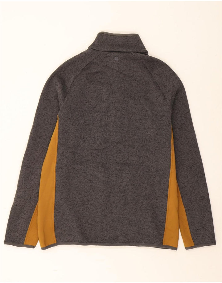 Mountain Warehouse Herren-Sweatshirt mit Reißverschluss am Kragen, Größe L, Grau, Farbblock