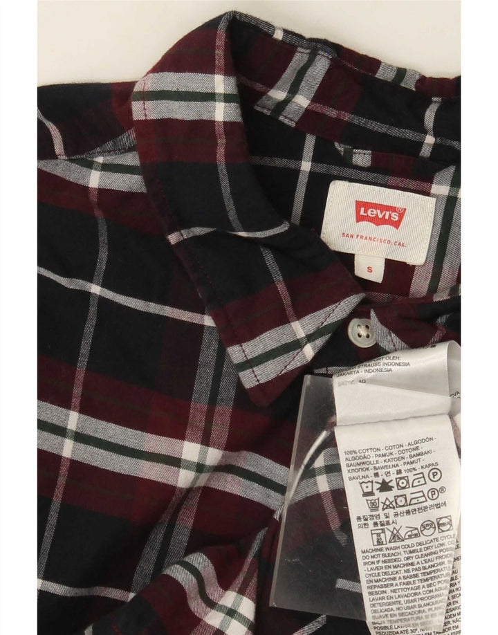 Levi's Herren-Flanellhemd, klein, schwarz, kariert, Baumwolle