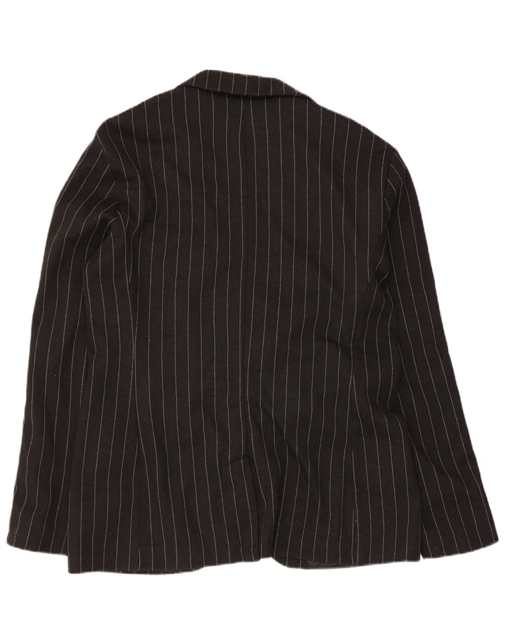 Zara Herren-Blazer mit 2 Knöpfen, Gr. 40, groß, schwarz gestreift, Polyester