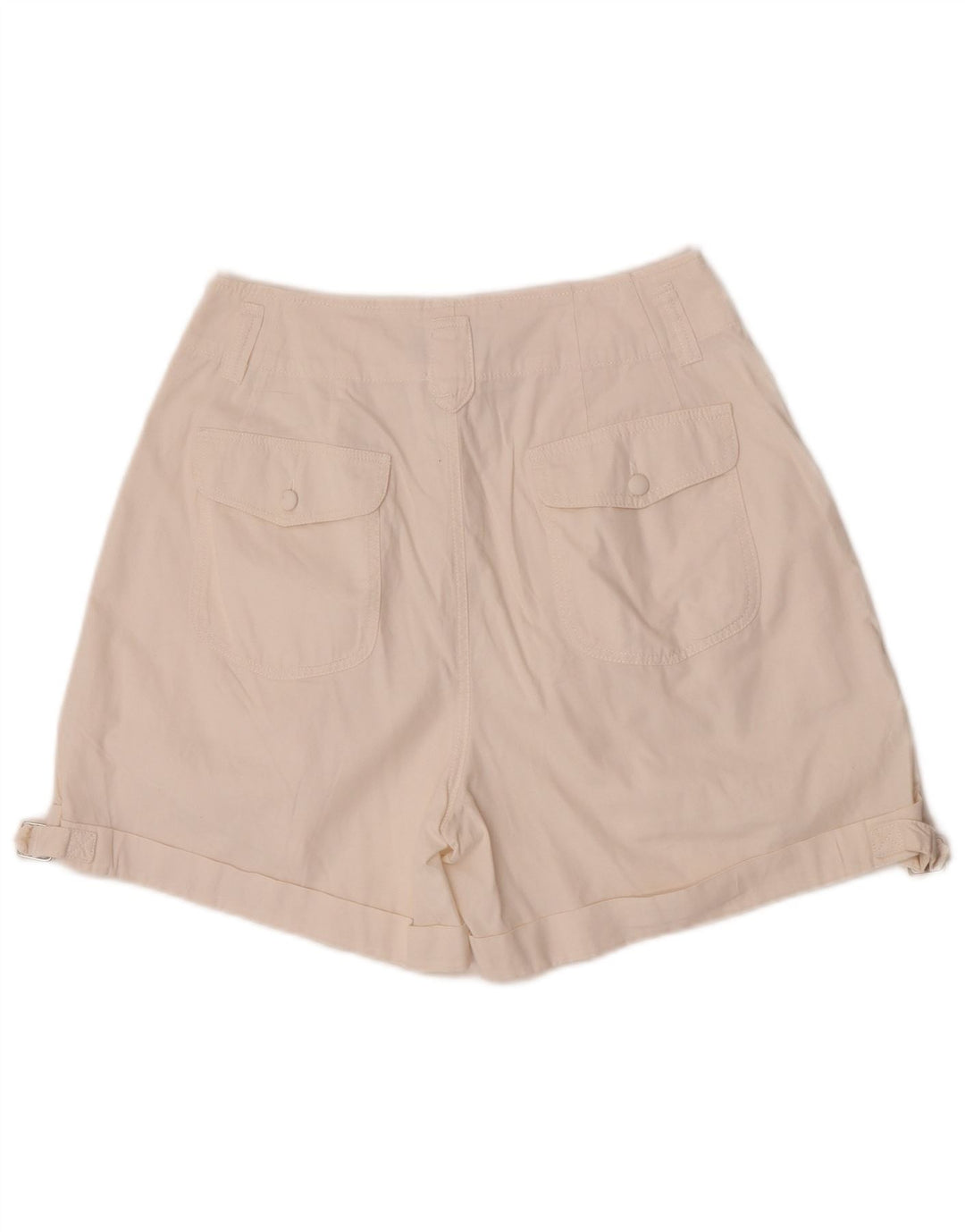 Vintage Damen Chino-Shorts mit hoher Taille, mittelgroß, W28, gebrochenes Weiß