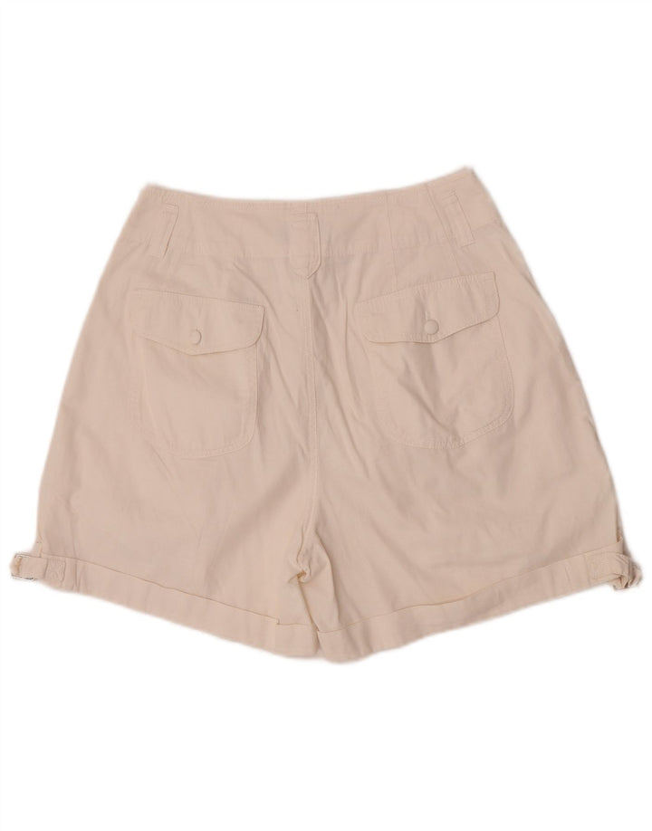 Vintage Damen Chino-Shorts mit hoher Taille, mittelgroß, W28, gebrochenes Weiß