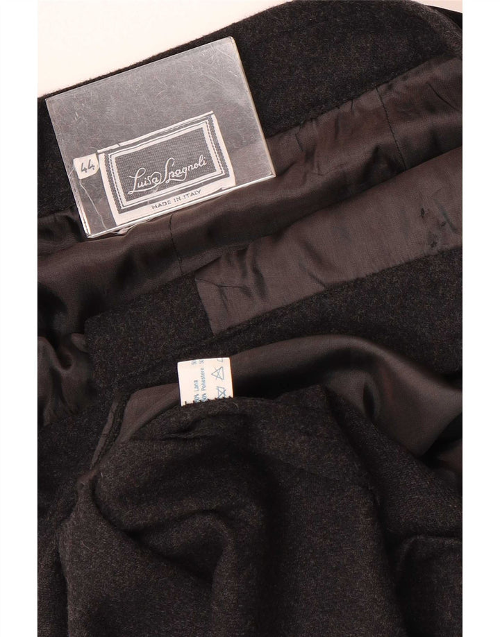 Luisa Spagnoli Damen Bleistiftrock IT 44 Medium W30 Graue Wolle