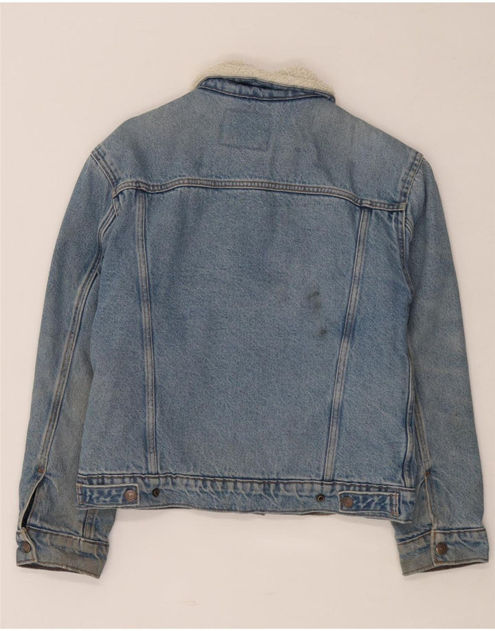 Levi's Herren Denim Sherpa Jacke UK 34 XS Blaue Baumwolle