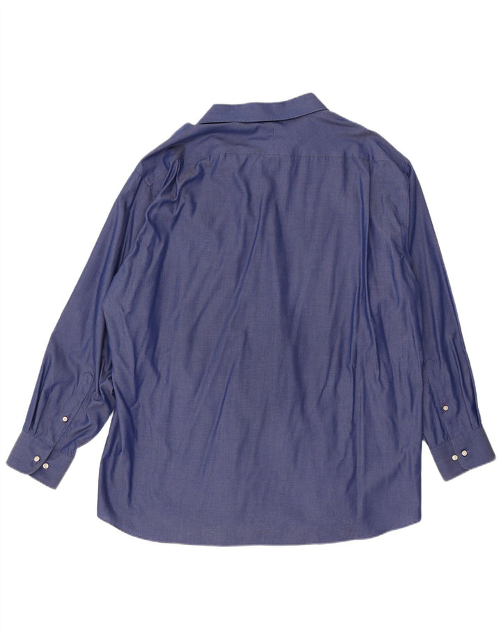Tommy Hilfiger Herren-Hemd in normaler Passform, Größe 18 2XL, blaue Baumwolle