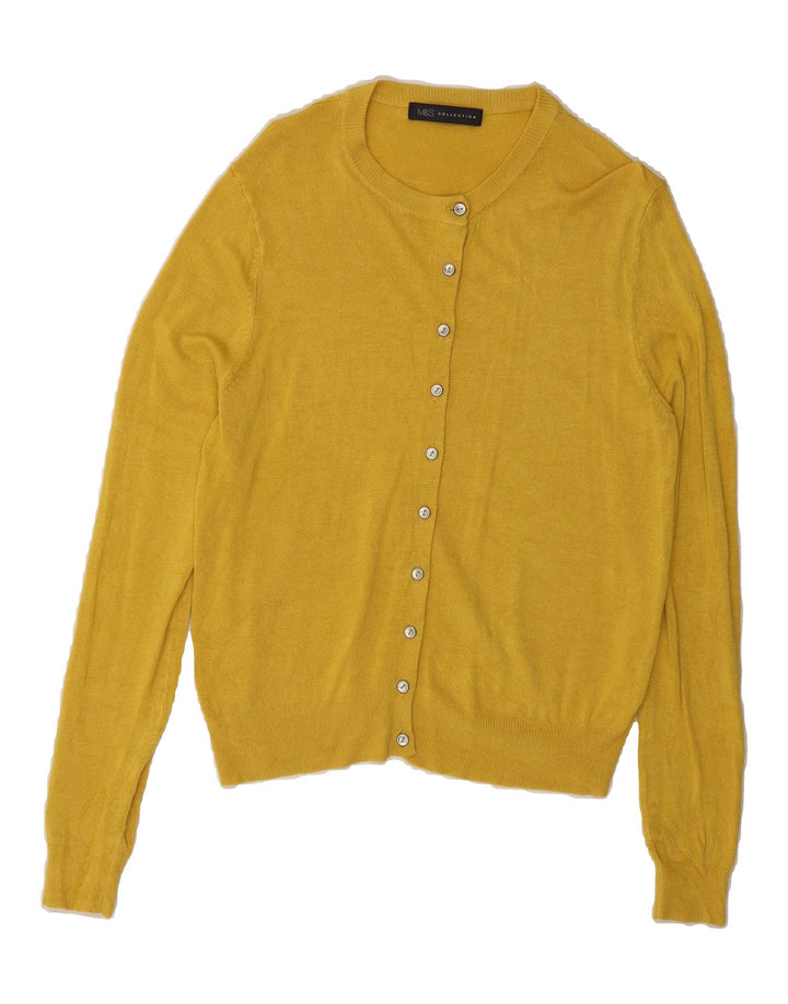 MARKS & SPENCER Womens Oversized Cardigan Sweater UK 10 Small Yellow Vintage Marks & Spencer and Second-Hand Marks & Spencer from Messina Hembry 