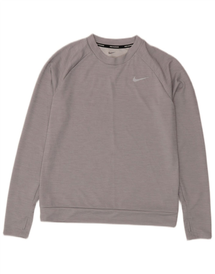 Nike Damen-Sweatshirtpullover UK 10 Small Grau meliertes Polyester