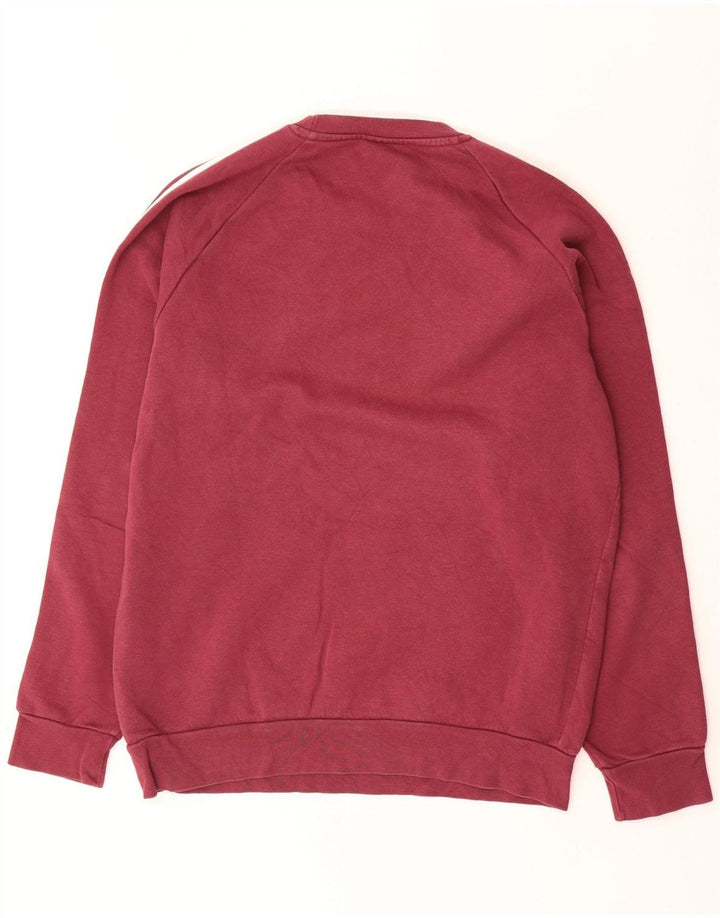 Adidas Herren Sweatshirt Pullover Kleine Burgunderrote Baumwolle