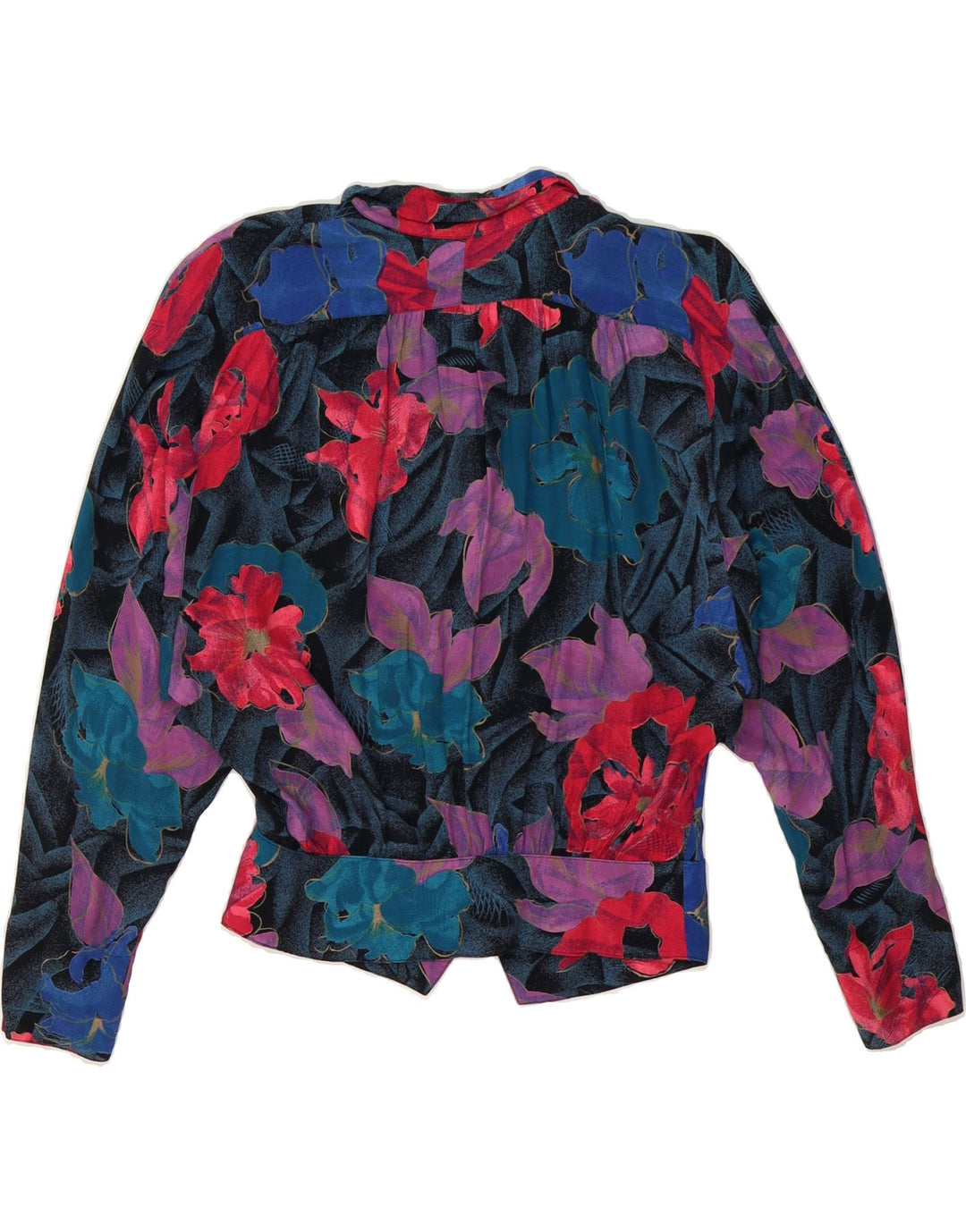 TRU Womens Batwing Crop Shirt Blouse EU 36 Small Multicoloured Floral Vintage Tru and Second-Hand Tru from Messina Hembry 