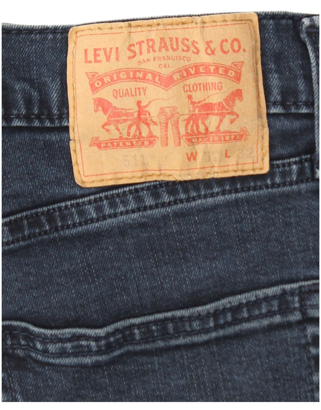 LEVI'S Herren 511 Slim Jeans W32 L32 Marineblau Baumwolle