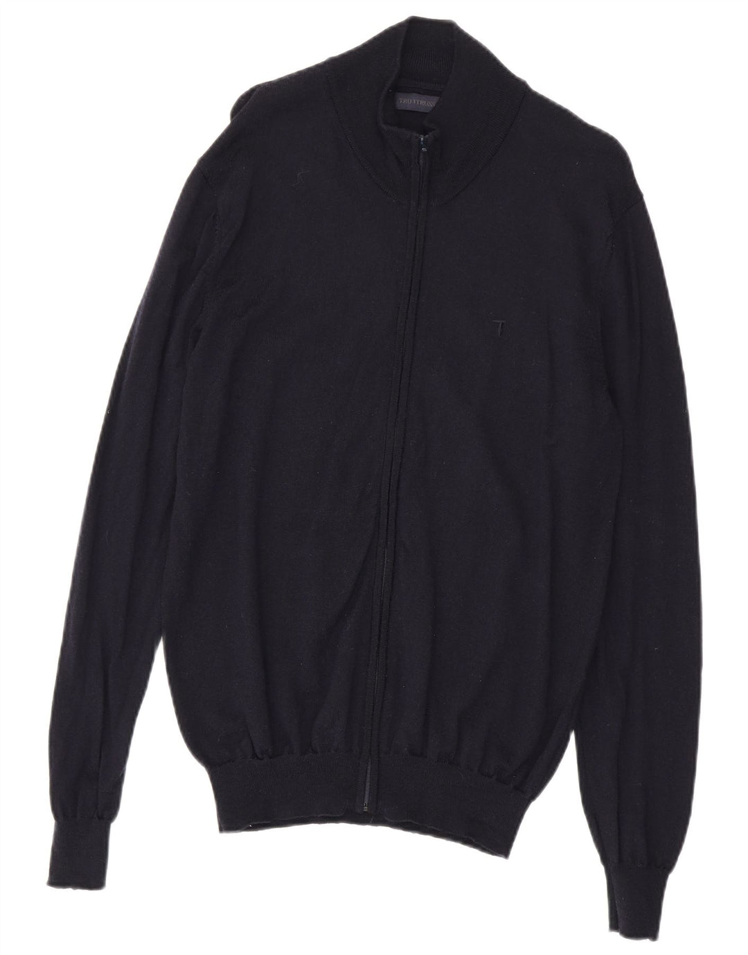 Trussardi Herren-Strickjacke, groß, marineblaue Wolle
