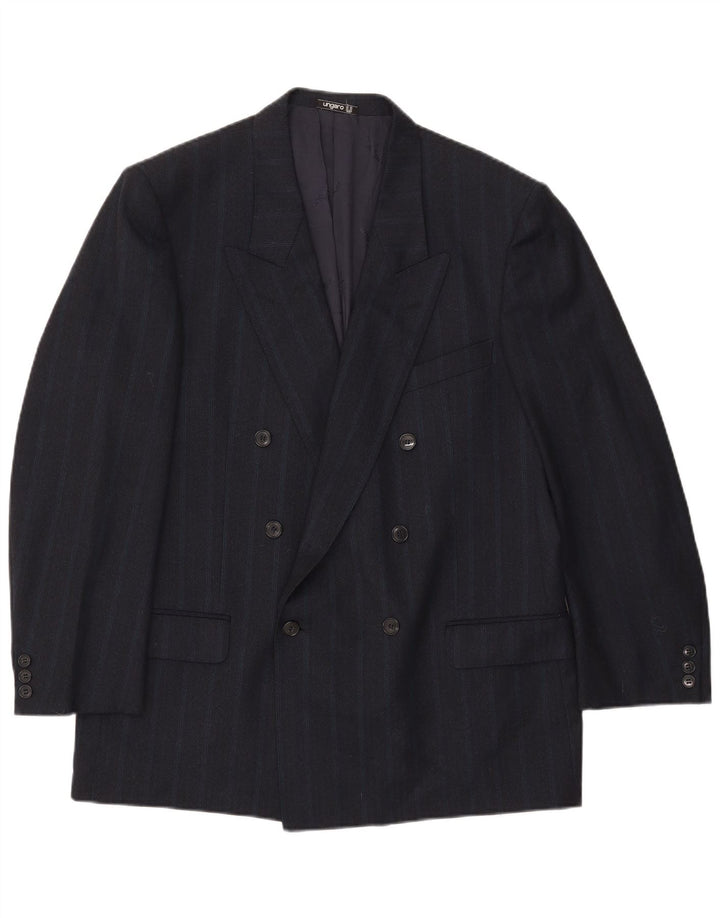 Ungaro Herren-Blazer, zweireihig, Gr. 38, Mittelblau, Nadelstreifen