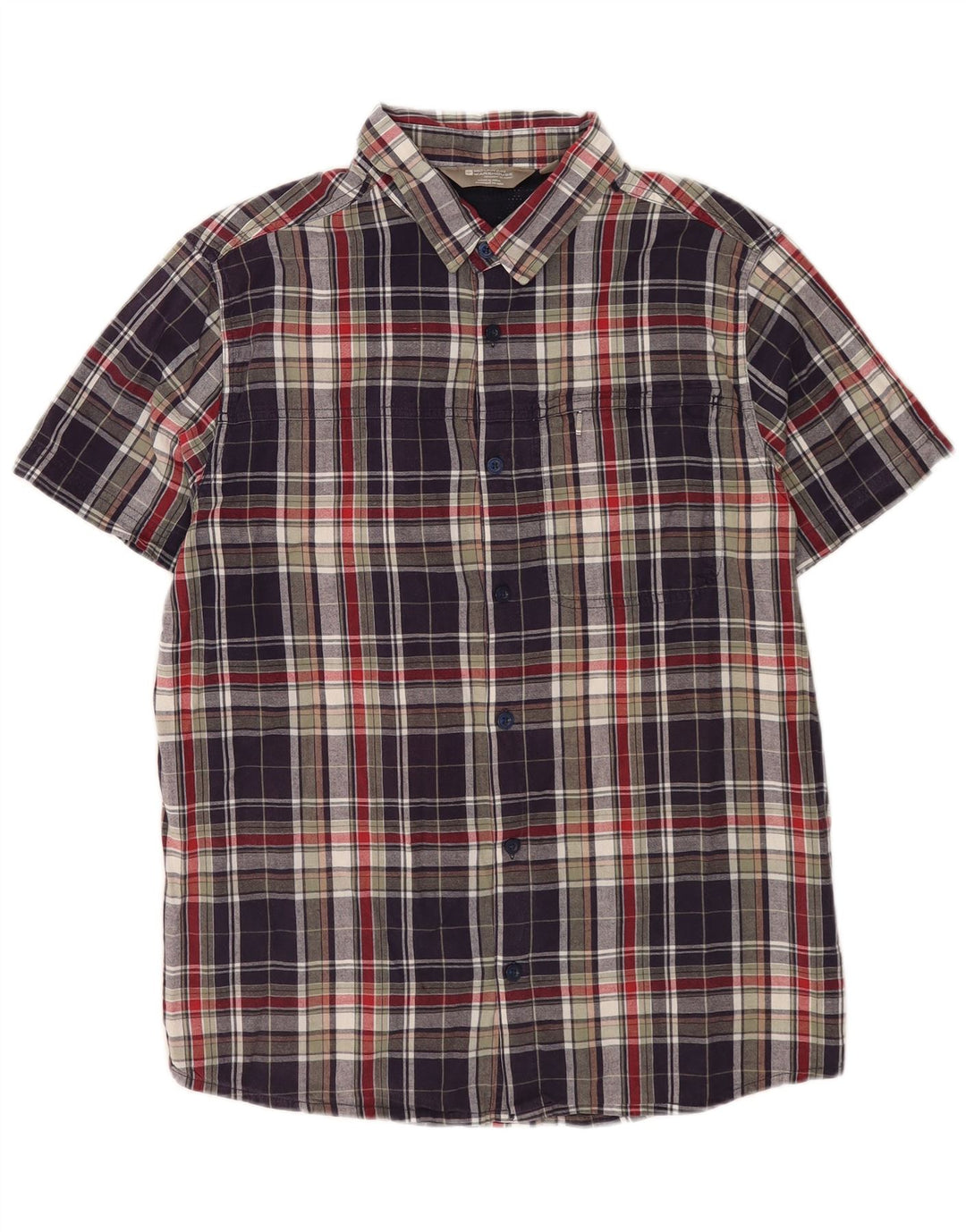 Mountain Warehouse Herren-Kurzarmhemd, groß, Marineblau, kariert