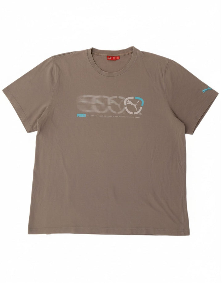 PUMA Mens Graphic T-Shirt Top 2XL Grey Cotton Vintage Puma and Second-Hand Puma from Messina Hembry 