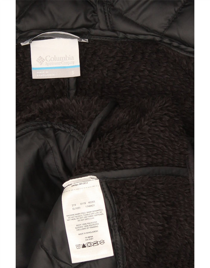 Columbia Damen-Fleecejacke mit Kapuze, gesteppt, UK 10, Größe S, Schwarz, Polyester