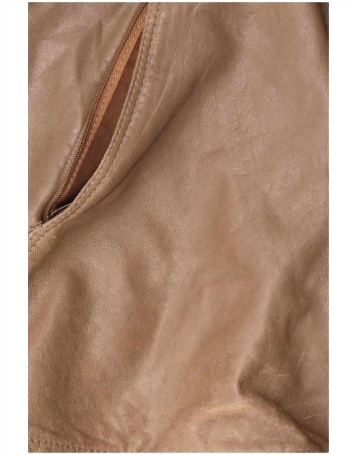 Cristiano Di Thiene Damen Lederjacke UK 14 Mittelbraunes Leder