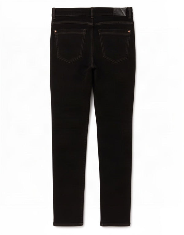 Marks & Spencer Damen Magic Slim Jeans UK 12 Medium W28 L28 Schwarze Baumwolle