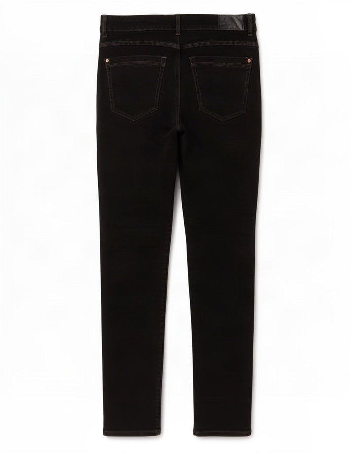 Marks & Spencer Damen Magic Slim Jeans UK 12 Medium W28 L28 Schwarze Baumwolle