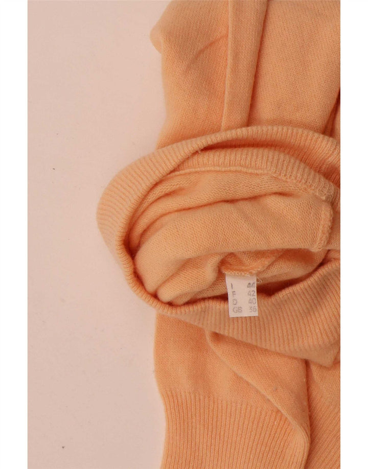 Vintage Damen Rollkragenpullover Pullover IT 44 Mittelorange Wolle