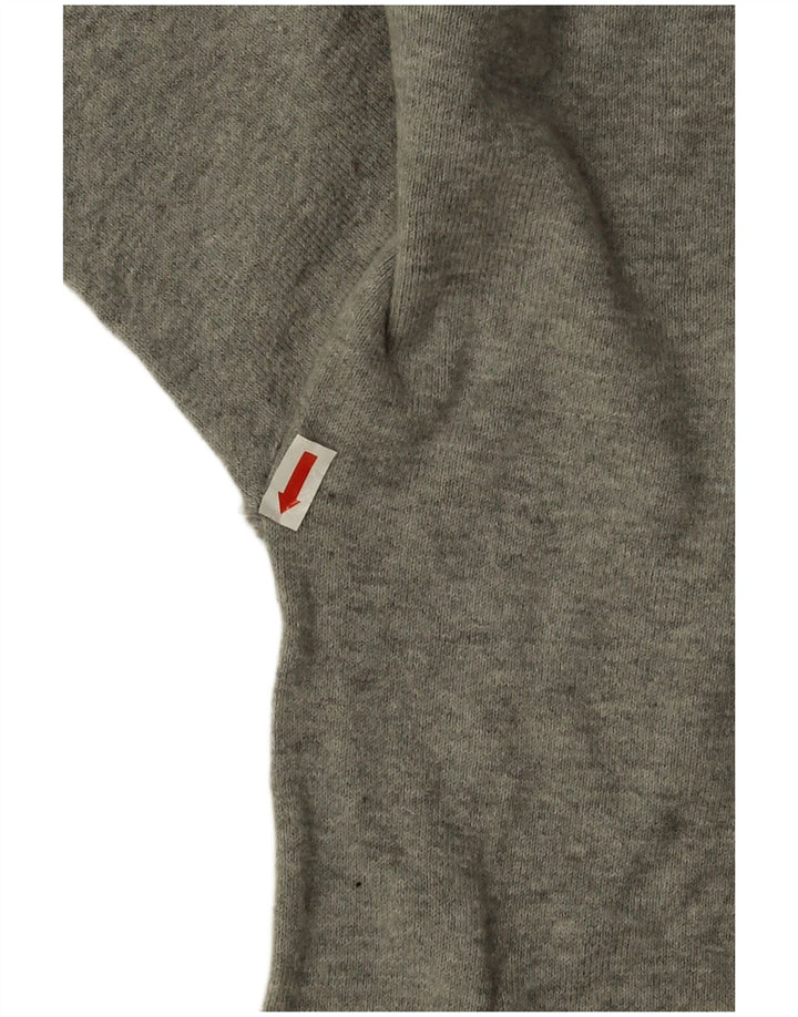 Zara Damen-Pullover, übergroß, U-Boot-Ausschnitt, Gr. 14, Mittelgrau meliert