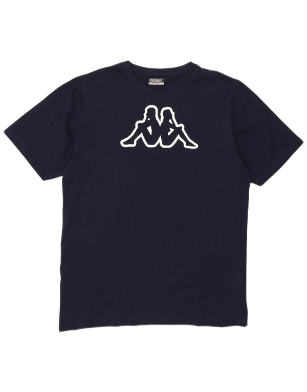 KAPPA Herren Grafik T-Shirt Top XL Marineblau Baumwolle