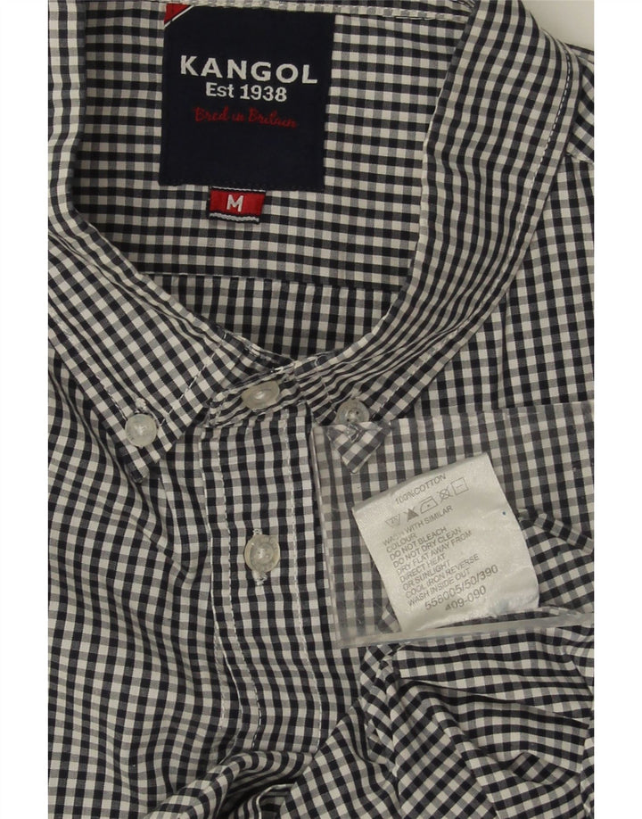 KANGOL Mens Shirt Medium Black Gingham Cotton Vintage Kangol and Second-Hand Kangol from Messina Hembry 