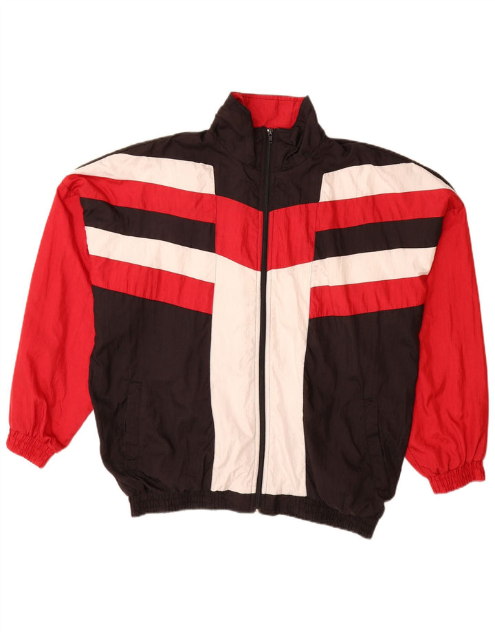 VINTAGE Herren-Trainingsanzug-Oberteil, Jacke, XL, mehrfarbig, Colourblock-Polyamid
