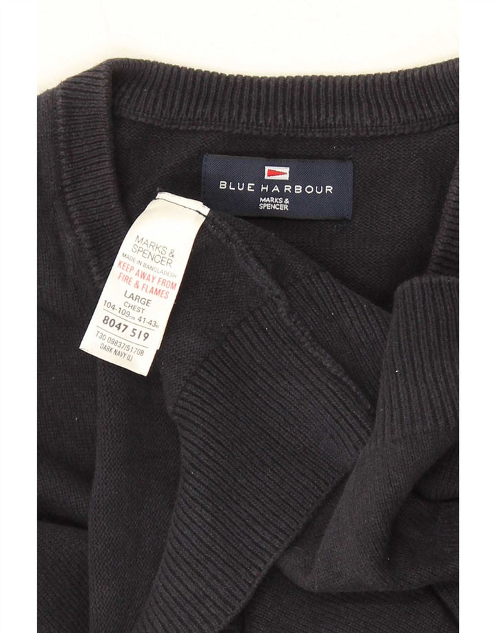 Marks & Spencer Herren-Tanktop „Harbor“ aus blauer Baumwolle, groß, Marineblau