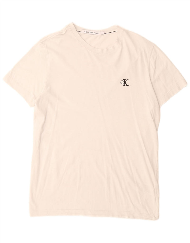 Calvin Klein Jeans Herren T-Shirt Top Mittelweiße Baumwolle