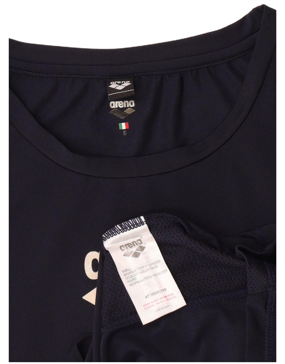 Arena Grafik-T-Shirt für Damen, UK 10, Größe S, Marineblau, Polyester